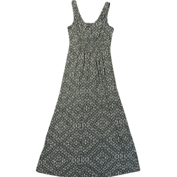 Eddie Bauer Maxi Dress, Small, Green & White, 13in width, 52in length, Stretchy - Picture 1 of 3